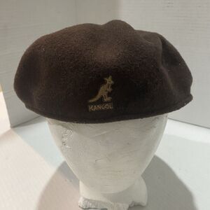 KANGOL 504 Wool Mens Classic Hat - Made In USA- Tobacco Brown - Medium EUC